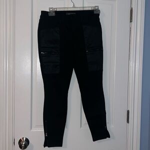 Level 99 Stretch Skinny Jeans coated denim pockets black 29